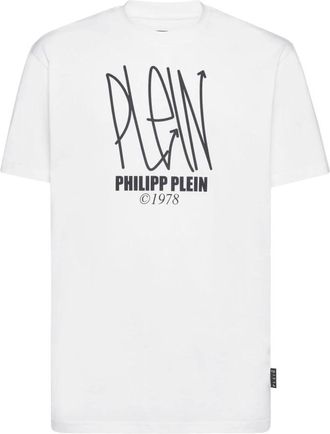 Philipp Plein Grafisch Patroon Katoenen T-shirt - Heren - T-shirts - Wit - XS - Katoen - Tops
