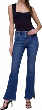 Hidden Jeans High Rise Clean Side Slit Bootcut Jeans In Dark Wash
