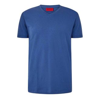 HUGO BOSS Hugo Heren effen V-hals T-shirt (Medium Blauw)