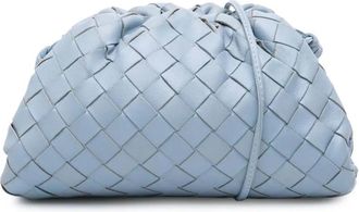Bottega Veneta 2012-2025 Nappa Intrecciato The Mini Pouch crossbodytas - Blauw