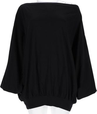 Maison Margiela Black Loose-Fitting Wide Sleeve Cotton Top