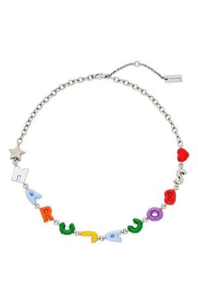 Marc Jacobs MJ Color Ballon Charm Necklace in Silver Multi at Nordstrom