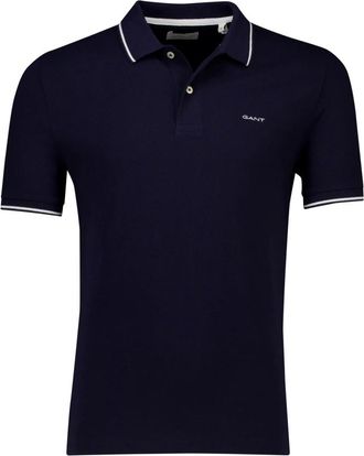 GANT Tops, Heren, Blauw, M, Polo shirt korte mouw donkerblauw