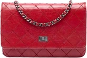 Chanel Pre-owned Wallet on Chain - Dames - Vintage Schoudertas - Rood - ONE Size - Leer - Vintage