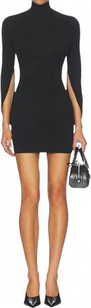Alexander Wang Drape Back Sleeve Mini Dress In Black