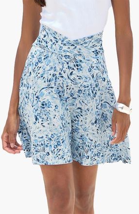 Lascana Womens Floral Flared Skirt in Blue Floral at Nordstrom, Size 10