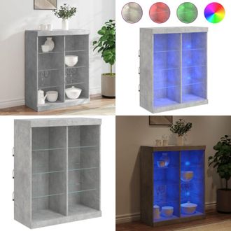 vidaXL Credenza con Luci LED Grigio Cemento 81x37x100 cm - Credenza moderna - Luci LED RGB