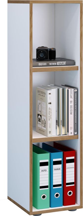 VCM Holzregal stehend | platzsparender Aktenschrank | Maße ca. H. 110 x B. 30 x T. 33 cm | Elegantes Regal | Büroregal - Salia 3fach B. 30 cm ab 68,90 €