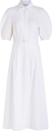 Gabriela Hearst Abito Maude con maniche a palloncino - Bianco