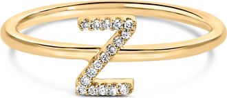 House of Brilliance 10K Gold Diamond Accent Initial A-Z Ring