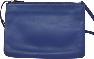 Celine Trio Navy Leather Shoulder Bag (Pre-Owned)