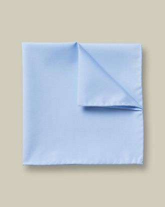 CHARLES TYRWHITT Cotton Pocket Square - Sky Blue Size OSFA by Charles Tyrwhitt