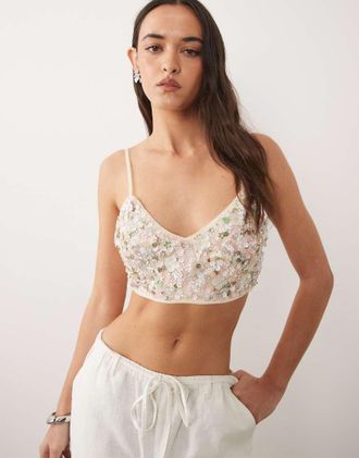 Miss Selfridge Brassi&egrave;re premium decorata a fiori-Multi