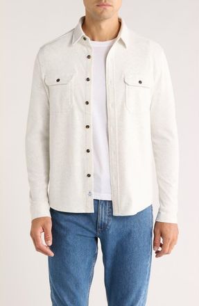 7 Diamonds Generation Herringbone Stretch Button-Up Shirt in Ecru at Nordstrom, Size Xx-Large