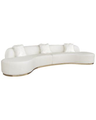 Pasargad Home Simona Collection Modern Curved Sofa