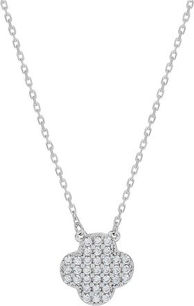 Suzy Levian Suzy Levian Silver Cz Clover Necklace
