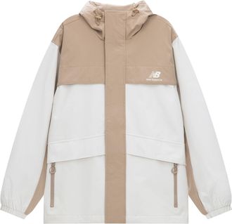 New Balance Logo Urban Remix Woven Jacket Asia Sizing White Beige AMJ33359-BNN