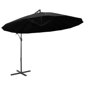 Berkfield Home Hanging Parasol Black 3 m Aluminium Pole