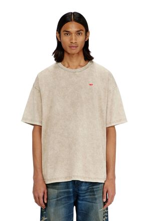 Diesel Cotton T-shirt with treated effect - T-Shirts - Man - Beige