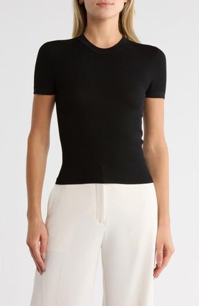 TWP Tease Short Sleeve Wool Sweater in Black at Nordstrom Rack, Size Small