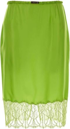 Gucci Womens Fluo Green Satin Skirt - Lime Green - Size EU 36 (Womens)