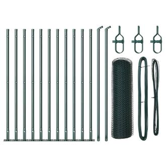 Berkfield Home Hexagon Fence Green 0.4x25 m Steel