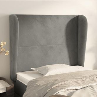 vidaXL Cabecero Con Orejas De Terciopelo Gris Claro 93x23x118/128 Cm Vidaxl