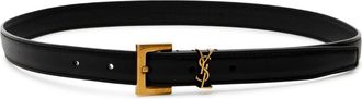 Saint Laurent Logo Leather Belt - Black - 95 (UK16/xL)