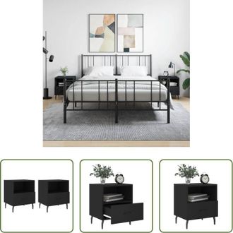 vidaXL vidaXL Comodino nero - Comodini 2 pz Neri 40x35x47,5 cm in Legno Multistrato