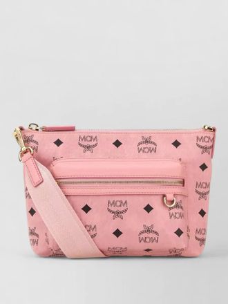 MCM aren canvas shoulder bag adjustable strap