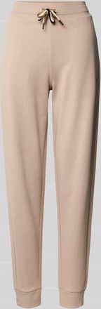 HUGO BOSS Regular Fit Sweatpants aus Lyocell-Mix Modell CP STRIPE PANTS in Beige, Gr&ouml;&szlig;e XXL
