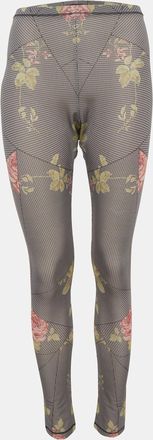 McQ by Alexander McQueen Black Houndstooth Printed Leggings L