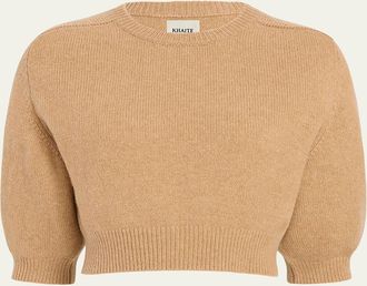 Khaite Lorelai Cropped Wool-Cashmere Sweater