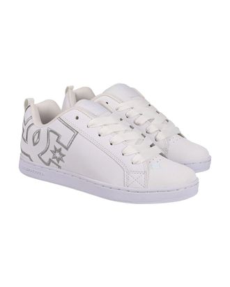 DC Sneaker DC SHOES Court Graffik, Damen, Gr. 5,5(36,5), bunt (wei&szlig;, m silber), Obermaterial:55, 91% Leder, 38, 75% Synthetik, 5, 34% Microfaser;, Schuhe