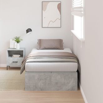 Berkfield Home Storage Bed Frame Concrete Grey 100x200 cm