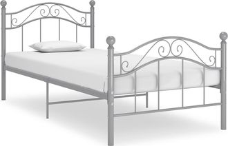 vidaXL Estructura De Cama Sin Colch&oacute;n Metal Gris 100x200 Cm Vidaxl