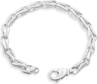 Pompeii3 Mens 14k Gold (31gram) or Platinum (51gram) 6.5mm Link Bracelet 8.5