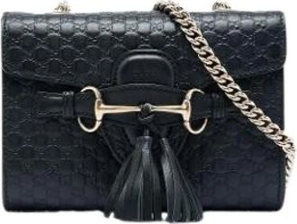 Gucci Pre-owned Mini Emily - Dames - Vintage Schoudertas - Zwart - ONE Size - Leer - Vintage