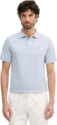 Hackett Tops, Heren, Blauw, 2Xl, Katoen, Slim Fit Short Sleeve Pique Polo
