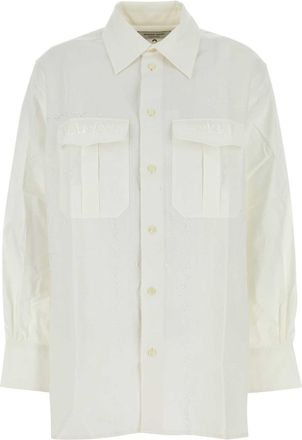 Marine Serre Womens White Cotton Shirt - Ivory - Size X-Small