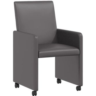 vidaXL Dining Chairs with Wheels 2 pcs Grey 57 x 66 x 94 cm vidaXL