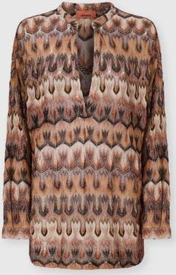 Missoni Oversized Blouse In Viscose Lam&eacute; With Arabesque Motif in Tan at Nordstrom, Size X-Small