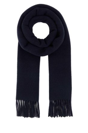Ganni Midnight Blue Wool Scarf