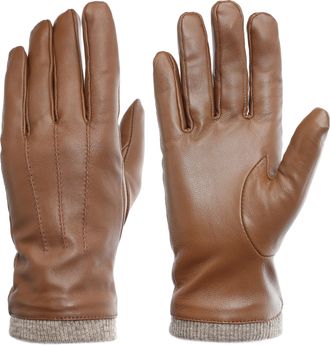 Pearlwood Lederhandschuhe PEARLWOOD, Damen, Gr. 7.5, caramel, Schafsleder, Handschuhe Lederhandschuhe, Gummizug am Handgelenk, gef&uuml;ttert, Touchscreen-kompatibel