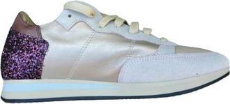 Philippe Model Glitter Suede Tropez Sneakers - Dames - Sneakers - Beige - 38 EU - Katoen - Schoenen