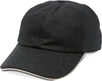 Eleventy Cappello da baseball in misto lana con visiera curva - Nero
