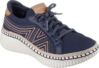 Skechers Wilshire Blvd - Bellevue Textile Womens Navy Standard Trainers - Size UK 3