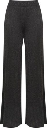 Maliparmi Knit Lurex Rib Trouser - Dames - Wijde Broeken - Zwart - XS - Broeken