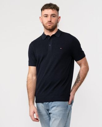 Tommy Hilfiger Chain Ridge Structure Mens Polo - Navy - Size Medium