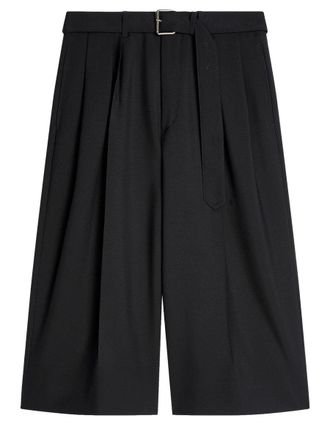 Dries Van Noten High-Waisted Wool-Mohair Wide-Leg Trousers Belt